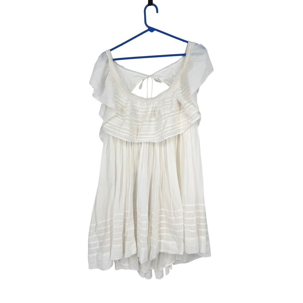 NEW Free People Ivory Haley Voile & Lace Trapeze Mini Dress XL Boho OB1227471 - Picture 2 of 12